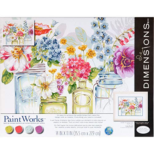 Product Cover Dimensions 73-91730, Rainbow Flowers, PaintWorks Paint by Numbers Kit for Adults and Kids, 14'' x 11'