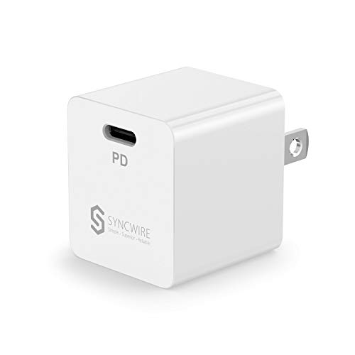 Product Cover Syncwire USB C Charger 18W PD 3.0 Type C Fast Wall Charger Adapter with Power Delivery Quick Charge for iPhone 11/11 Pro/11 Pro Max/XS/XR/X/8/iPad Pro Samsung S10 Google Pixel Nintendo Switch