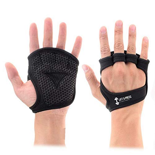 Product Cover New Workout Gloves| Lifting Gloves | Gym Grip Pads for Weight Lifting Training, Pull Up Exercise&Cross Training| Anti-Slip Barehand Grips&Lifting Pads | Suit Men and Women (Large)