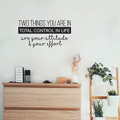 Product Cover Vinyl Wall Art Decal - Two Things You are in Total Control in Life Attitude Effort - 13