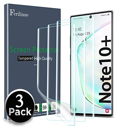 Product Cover Ferilinso [3 Pack] Screen Protector for Samsung Galaxy Note 10 Plus Screen Protector, High Sensitive Full Coverage Case Friendly PET Flexible TPU Film