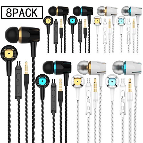 Product Cover A9 Headphones Earphones Earbuds Earphones, Noise Islating, High Definition, Stereo for Samsung, iPhone,iPad, iPod and Mp3 Players (Mixed Color 4 Pairs) (Mixed Color 8 Pairs)