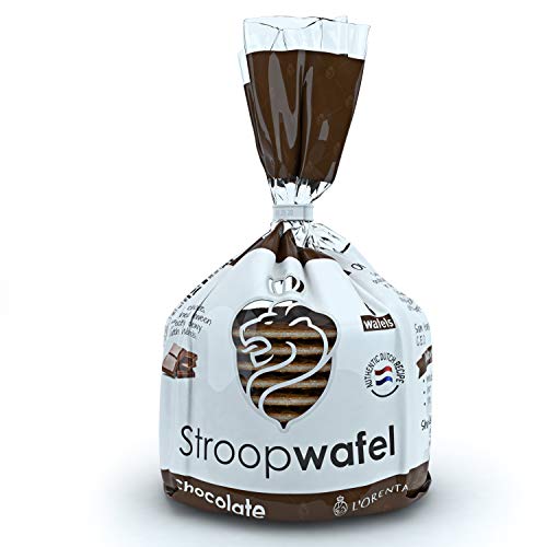 Product Cover L'Orenta Stroopwafels 8-Count Bag - Chocolate Wafer Cookies for Dunking In Coffee - Authentic Dutch Recipe - Non GMO - Made By Dutch Bakers - No Artificial Sweeteners