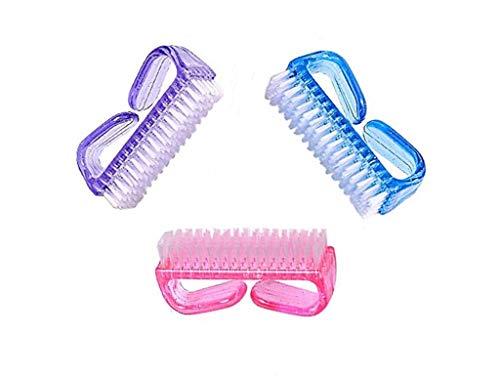 Product Cover 3pcs Handle Grip Nail Brush, Fingernail Scrubbing Cleaning Brushes，Pedicure Brushes for Toes and Nails Cleaner