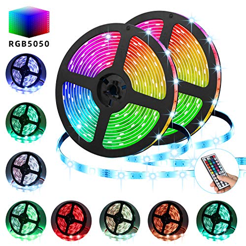 Product Cover TATUFY LED Strip Lights, 32.8FT 300 LEDs SMD 5050 RGB Strip Lights Flexible Rope Lights Color Changing with 44 Keys IR Remote Corntroller for TV Room Kitchen Party Decoration
