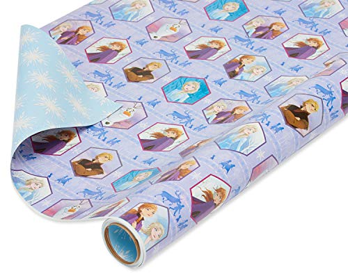 Product Cover American Greetings Reversible Christmas Wrapping Paper, Disney Frozen (1 Pack, 75 sq. ft.)