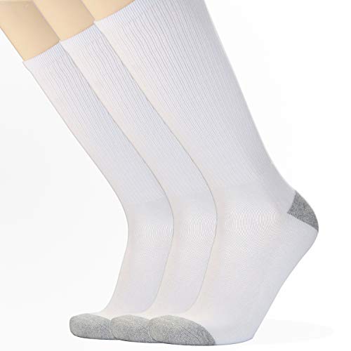 Product Cover Awesome 360 Men's Cotton Half Cushion Over-the-calf Socks White & Grey 3 Pack 10-13