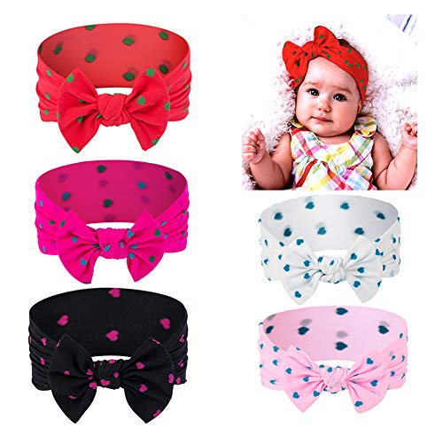 Product Cover ZURLEFY Baby Girl Headbands and Bows Solid Turban Hair Band Toddler Newborn Infant Stretchy Headwear Accessories