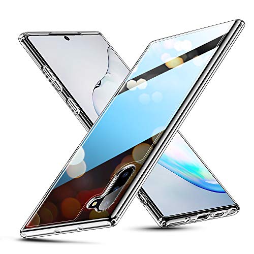 Product Cover ESR Mimic Series Compatible with Galaxy Note 10 Case, 9H Tempered-Glass Back Cover, Scratch-Resistant, Flexible TPU Bumper, Hybrid Case for The Samsung Galaxy Note 10 6.3