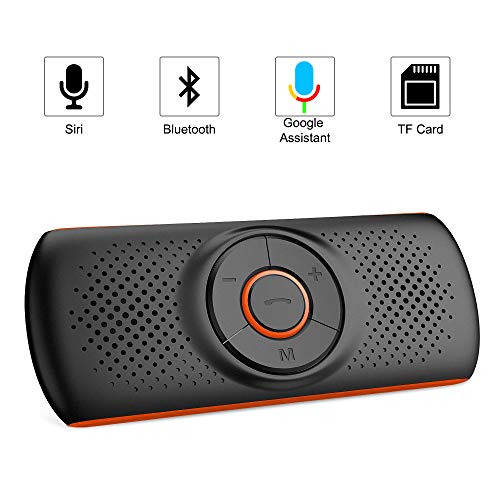Product Cover Aigoss Handsfree Bluetooth 4.2 for Cell Phone, Car Speaker Kit with 2 Phones Connection Simultaneous, Support Wireless Hands Free Calling/ Siri & Google Assistant / TF Card