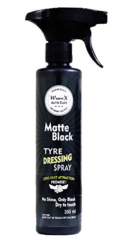 Product Cover Wavex Matte Black Tyre Dressing Spray Polish 350ml | Matte Shine Black Look, Dry to Touch | Zero Dust Attraction Promise | Natural Biodegradable Plant Based Formulation