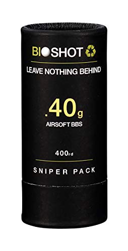 Product Cover BioShot Biodegradable Airsoft BBS - .40g Super Slick Seamless Sniper Weight Competition Match Grade for All 6mm Airsoft Guns and Accessories (400 Round Sniper Pack, White)