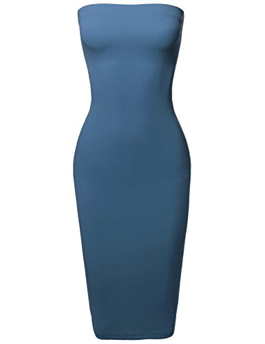 Product Cover Women's Sexy Scuba Crepe Tube Top Body-Con Tight Fit Midi Dress