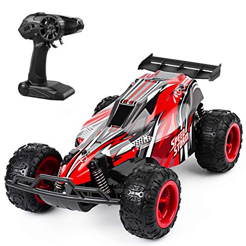 Product Cover JEYPOD Remote Control Car, 2.4 Ghz High Speed Racing RC Car with 4 Batteries, Kids Toys, Red