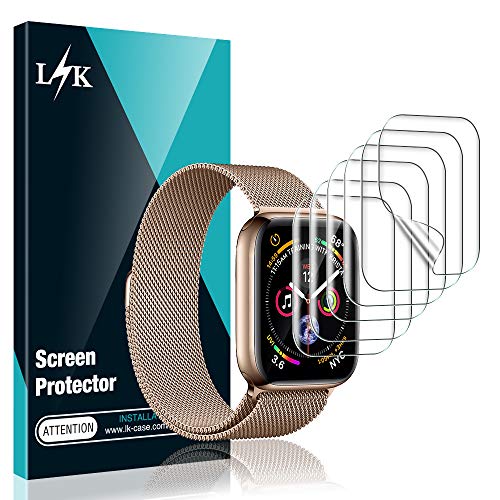 Product Cover [6 Pack] L K Screen Protector for Apple Watch Series 5 / 4 44mm , [Full Coverage] [Self Healing] Anti-Bubble for iWatch 5 Flexible TPU HD Clear Film