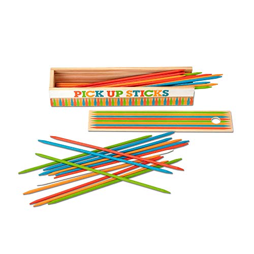 Product Cover Melissa & Doug Wooden Pick-Up Sticks Tabletop Game (41 Pieces in Wooden Storage Box, Great Gift for Girls and Boys - Best for 4, 5, 6 Year Olds and Up)