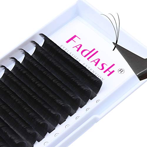 Product Cover Easy Fan Lash Extensions FADLASH Self Fanning Eyelash Extensions C D DD Curl Easy Fanning Volume Lashes 0.05 0.07mm Rapid Blooming Lash 8-20mm (0.07mm-DD Curl, 19mm)