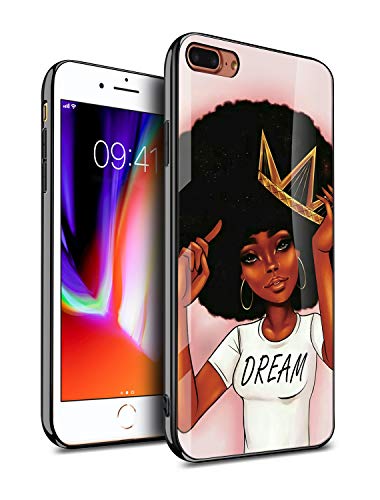 Product Cover KITATA iPhone 8 Plus Case iPhone 7 Plus Cases for Women Girly Cover Protective, African American Afro Black Girls Africa Melanin Crown Dream Design, Slim Fit Thin Grip Soft TPU and Hard Plastic