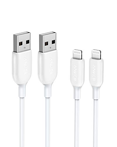 Product Cover Anker PowerLine III Lightning Cable  [2-Pack, 3 ft] iPhone Charger Cord MFi Certified for iPhone 11 Pro Max, 11 Pro, X, Xs, Xr, Xs Max, 8, 8 Plus, 7, 7 Plus, 6, 6 Plus and More, Ultra Durable (White)
