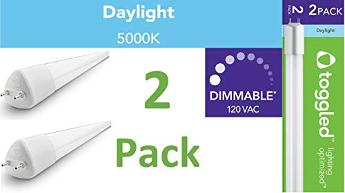 Product Cover TOGGLED D416-50321-2 D 4 ft. (Dimmable-Series) 120 VAC, T8/T12 Direct-Wire LED Tube, Daylight (5000K)