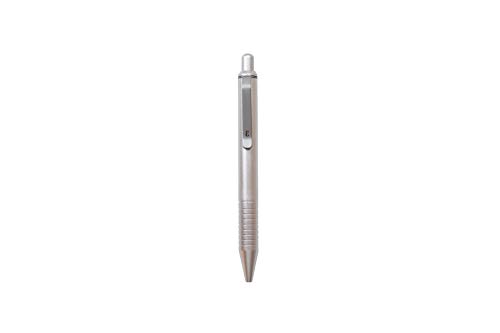 Product Cover Grafton Mini Click Pen by Everyman, Refillable Pocket-Size Metal Writing Pen, Versatile with Cartridges - Silver Pen