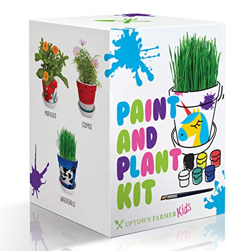 Product Cover Paint & Plant Flower Growing Kit for Kids to Grow Flowers w Seeds, Soil, Pots, Paints - Great Gardening Science Gifts for Girls & Boys Ages 6 7 8 9 10 - Kits to Experiment w Garden Crafts