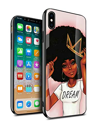 Product Cover KITATA iPhone Xs Max Case for Women Girly Cover Protective, African American Black Women Afro Girls Africa Melanin Crown Dream Design, Slim Fit Thin Grip Soft TPU and Hard Plastic Phone Cases
