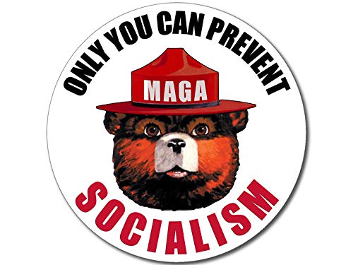 Product Cover American Vinyl Round Only You Can Prevent Socialism Sticker (Smokey MAGA Trump 2020 no aoc)