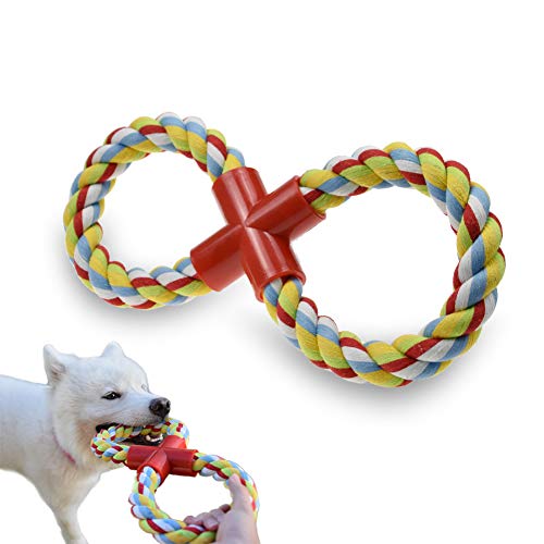 Product Cover LECHONG Dog Rope Toy Dog Chew Toys, 8-Shaped Durable Dog Training Toys for Large Dogs, Upgrade Indestructible Tug of War Dog Toys for Teething Chewing and Playing