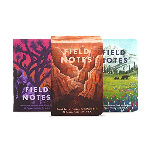 Product Cover Field Notes: National Parks Series B - Grand Canyon, Joshua Tree, Mount Rainier - 3 Pack - Graph Memo Book, 3.5 x 5.5 Inch