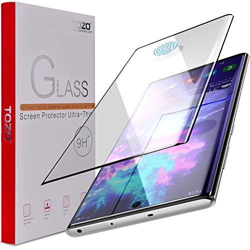 Product Cover TOZO for Samsung Galaxy Note 10 Screen Protector Glass [ 3D Full Frame ] Premium Tempered 9H Hardness Super Easy Apply for Samsung Galaxy Note 10 Work with Most case (Black Edge)