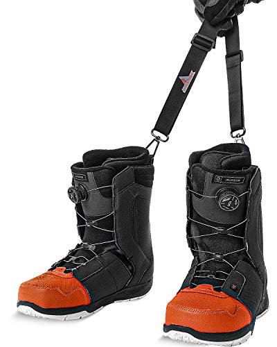 Product Cover Athletrek Ski Boot & Snowboard Boot Carrier Straps | Adjustable Easy Carry Strap for Adult & Youth| Use Over Shoulder to Free up Hands | Perfect Ski Snow Winter Gear Accessory (Snowboard Boot Strap)