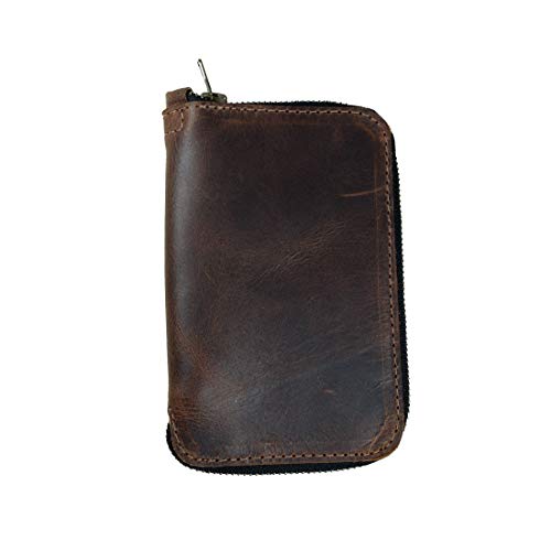 Product Cover Hide & Drink, Leather Zippered Journal Cover for Moleskine Notebook, Pocket (3.5 x 5.5 in.), Notebook NOT Included, Cahier Case, Handmade Includes 101 Year Warranty :: Bourbon Brown