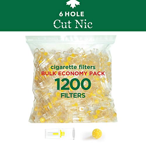 Product Cover Cut-Nic 6 Hole Disposable Cigarette Filters - Bulk Economy Pack (1200 Per Pack) Filter Tips
