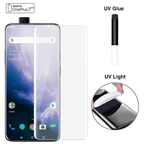 Product Cover Case U Tempered Glass for OnePlus 7 Pro/OnePlus 7T Pro Advanced Border-less Full Edge to Edge UV Screen Protector with installation kit - Pack of 1
