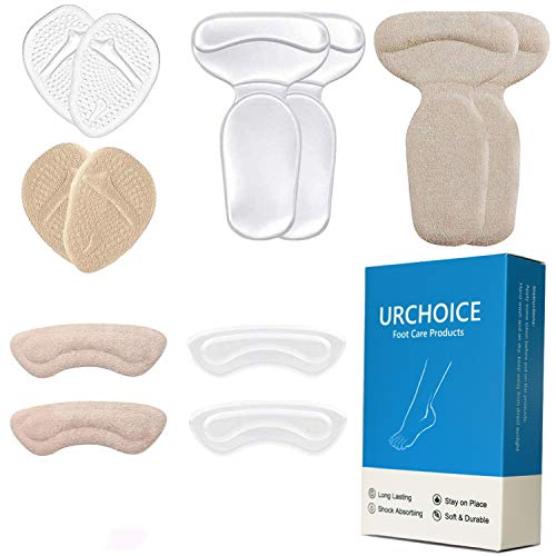 Product Cover Heel Cushion Inserts - Metatarsal Pads & Heel Cushion Pads & Reusable Soft Shoe Inserts Self-Adhesive Foot Care Protector Grips Liners for Womens - Heel Pain Relief Bunion Callus Blisters- 6 Pairs