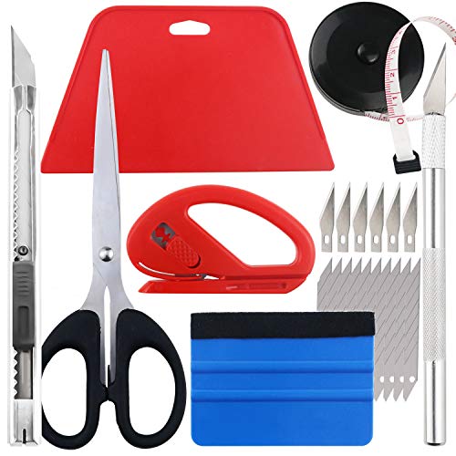 Product Cover Wallpaper Smoothing Tool kit, Scraper, Carving Knife (6 blades), Artistic Knife (10 blades), Small scissors, Black tape, Cutter, Multifunctional Smoothing Tool for Cutting and Peeling Smooth Wallpaper