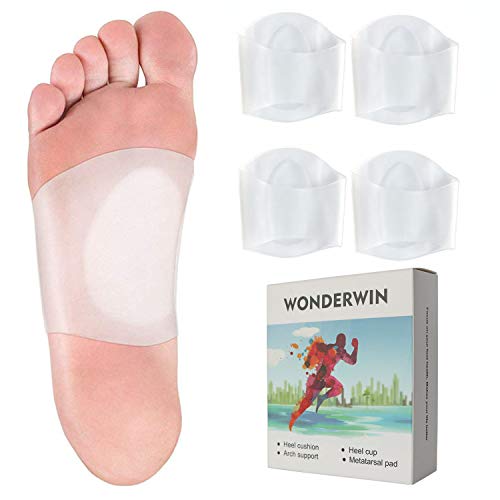 Product Cover Gel Arch Supports for Plantar Fasciitis, Flat Feet, Fallen Arches, 2 Pairs of Soft Silicone Clear Reusable Arch Sleeves Wrap with Padded Cushions M5-8.5 / W6-9.5 - Small