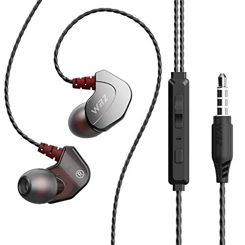 Product Cover MINZEN Earbuds Wired Earphones in Ear Headphones Noise Isolating Bass Sport Sweatproof Headsets with Microphone & Volume Control for Running Gym Workout, Cell Phone Table Laptop Computer (Gray)