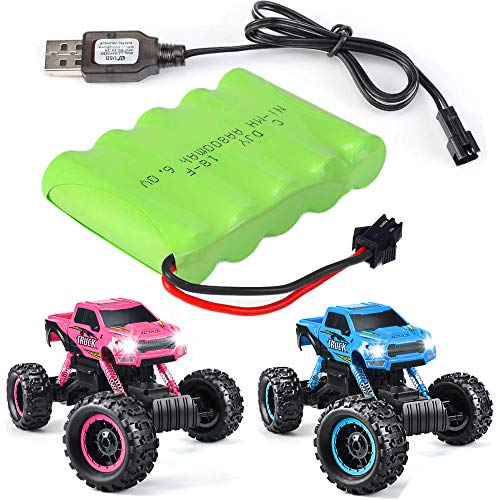 Product Cover DOUBLE E 6V 800mAH Rechargeable Battery with USB Charger Cable for DOUBLE E RC Vehicle Car Truck Crawler