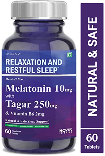 Product Cover Carbamide Forte Melatonin 10mg with Tagara 250mg Sleeping Aid Pills for Deep Sleep | Non Habit Forming Sleep Supplement - 60 Veg Tablets