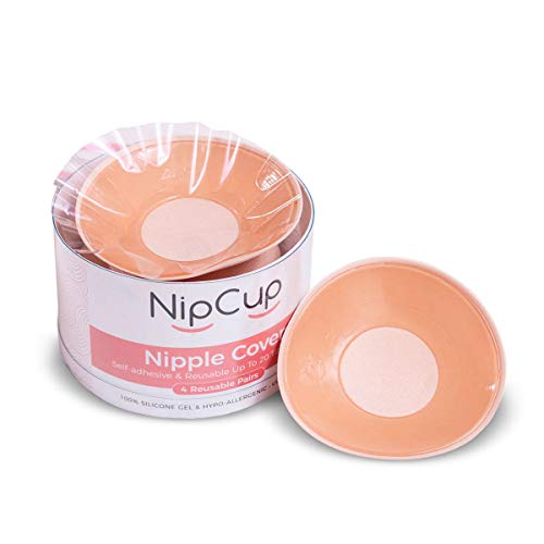 Product Cover NipCup 4 Pairs Reusable Silicone Nipple Covers | Ultra-Thin Adhesive Invisible Bra for Women | Comfortable, Washable, and Hypo-Allergenic Pasties - Stick-on Breast Petals and Nip Covers