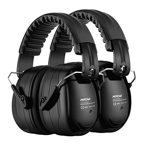 Product Cover Mpow Ear Protection 2 Packs, NRR 28dB Professional Ear Defenders with a Carrying Bag, Foldable Noise Reduction Safety Ear Muffs for Hearing Protection, Shooting, Mowing, Construction, Woodworking