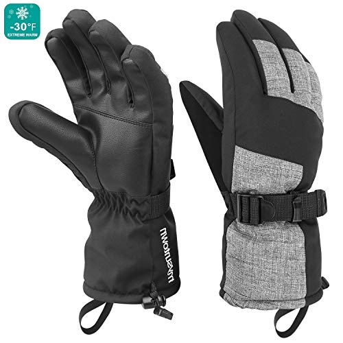 Product Cover mysuntown Ski Gloves Winter Gloves for Men and Women Waterproof Gloves Cold Weather Outdoor Snowboarding Warm Glove Black (X-Large)