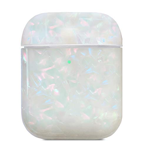 Product Cover J.west 2019 Newest AirPods Case, Macaron Color Cute Sparkle Glitter Pretty Design Bling AirPods Soft TPU Protective Case Accessories Kit Compatiable with Apple AirPods 1st/2nd Charging Case Colorful