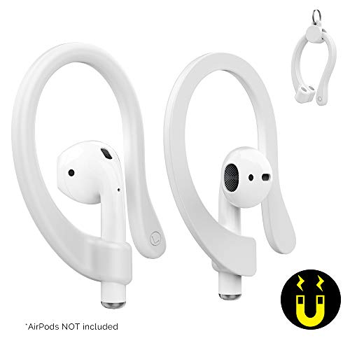 Product Cover AhaStyle Silicone Ear Hooks Anti-Slip Sport Hooks [Magnetic Assembling] Compatible with Apple AirPods 2 & 1(White)