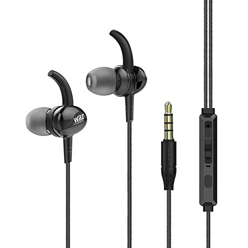 Product Cover WEZ in Ear Headphones Wired Earphones Noise Isolation Earbuds Stereo Bass Headsets with Microphone Volume Control for Sports Running Gym Exercise Jogging Workout (Black)