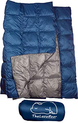 Product Cover The Big Blue Mtn Lightweight Puffy Camping Blanket for Hiking Backpacking Hammock Tent Stadium Travel (Navy Gray, 78