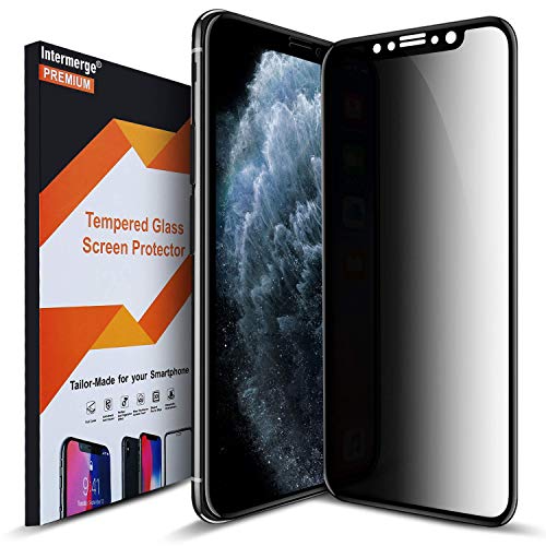 Product Cover Intermerge Privacy Screen Protector for iPhone Xs X 11 pro, Premium 3D Curved Full Coverage Anti-Spy Tempered Glass Screen Protector for Apple iPhone X 2017 Xs 2018 11 Pro 2019, 5.8inch