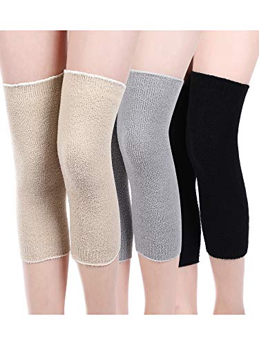 Product Cover 3 Pairs Leg Warmers Fabric Knee Brace Knee Pads Warm Thermal Knee Sleeves for Women